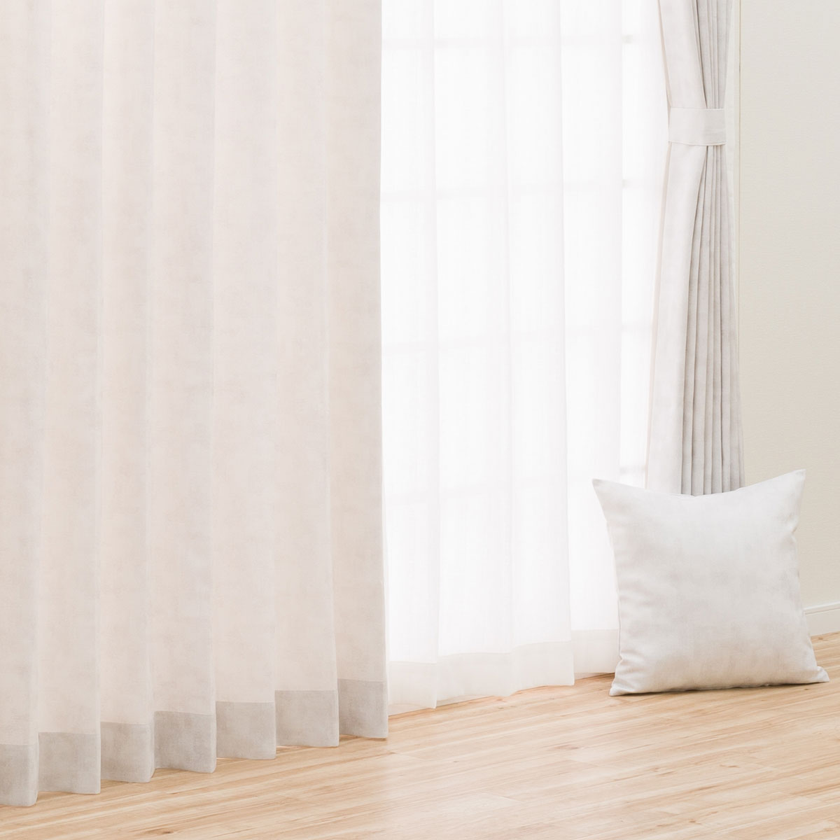 ニトリ　裏地付きオーダーカーテン　コロイド　アイボリー　2倍ヒダ 裏地付きオーダーカーテン コロイド アイボリー 2倍ヒダ(幅201-300/丈