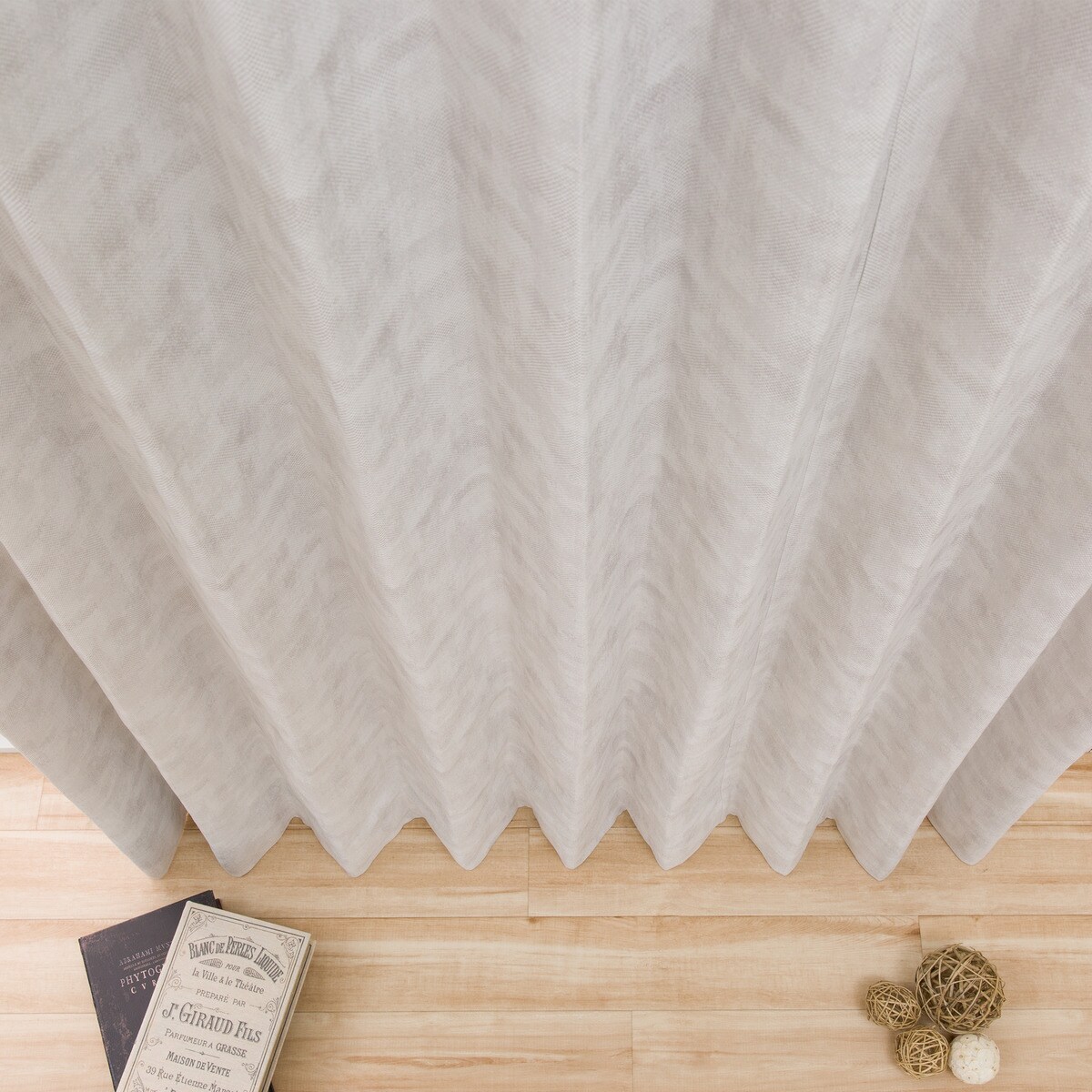 裏地付きオーダーカーテン コロイド アイボリー 2倍ヒダ(幅201-300/丈