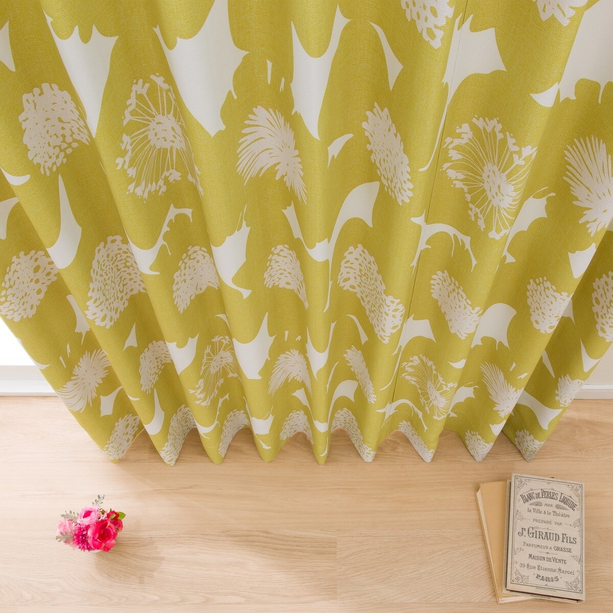 遮光2級オーダーカーテン マリアナ2 イエロー 2倍ヒダ(幅-100/丈-140cm