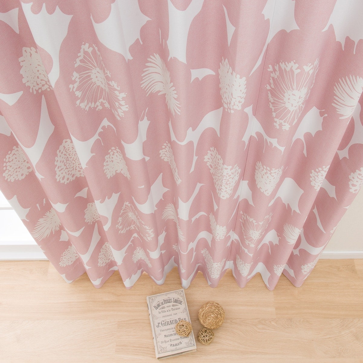 オーダーカーテン マリアナ2 ローズ 2倍ヒダ(幅-100/丈-140cm