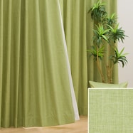 オーダーカーテン フェール2 イエローグリーン 2倍ヒダ