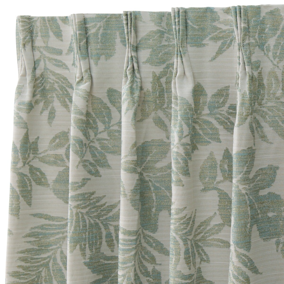 遮光1級・遮熱・遮音オーダーカーテン ロコナム グリーン 2倍ヒダ(幅