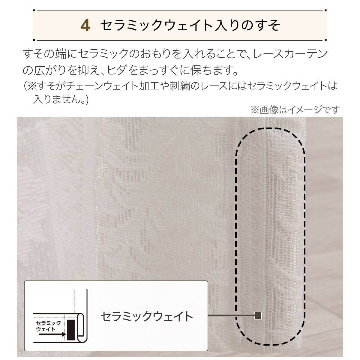 オーダーレース OL005 2倍ヒダ(幅101-200/丈-140cm) | ニトリネット