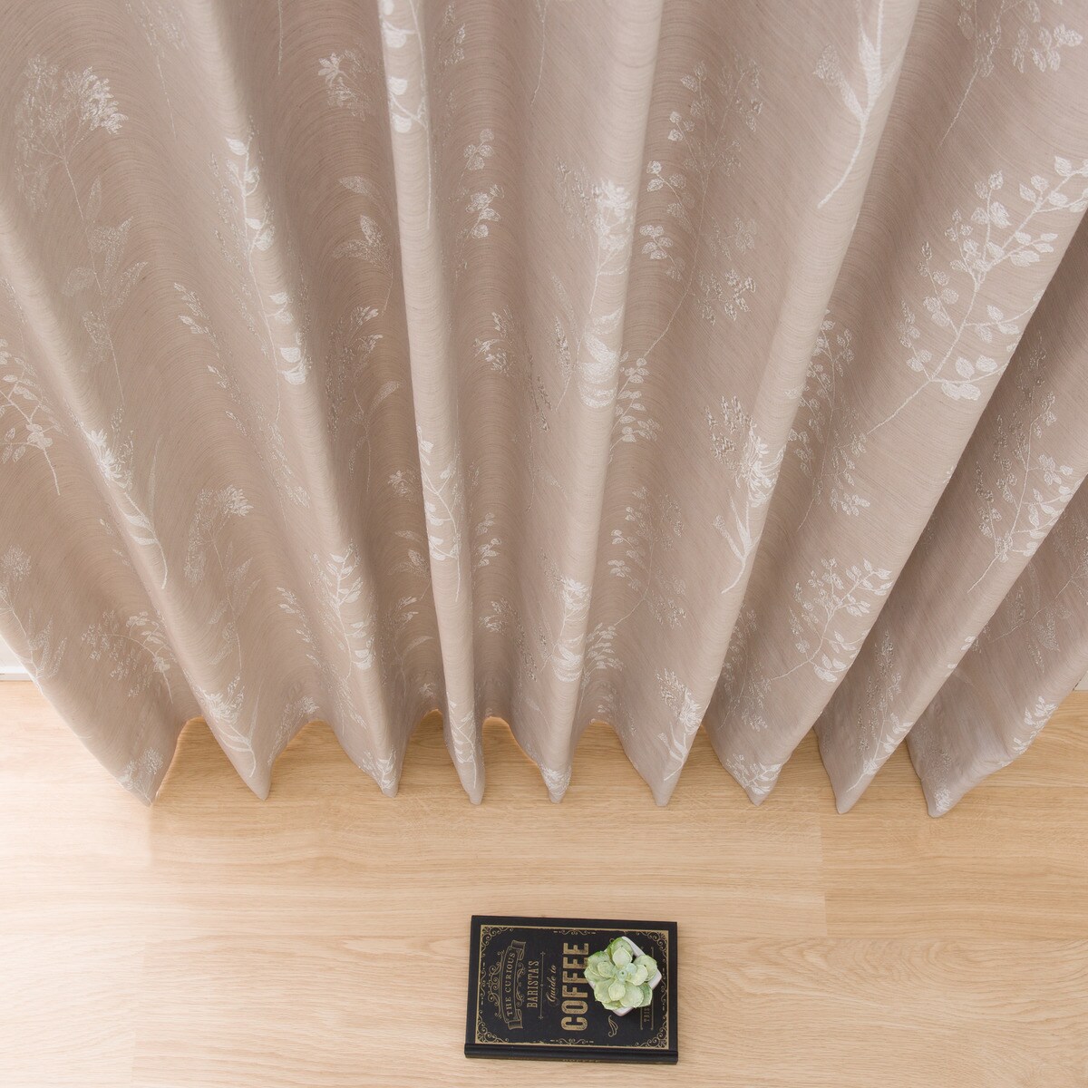 オーダーカーテン OD009 ライトグレー 2倍ヒダ(幅-100/丈-140cm