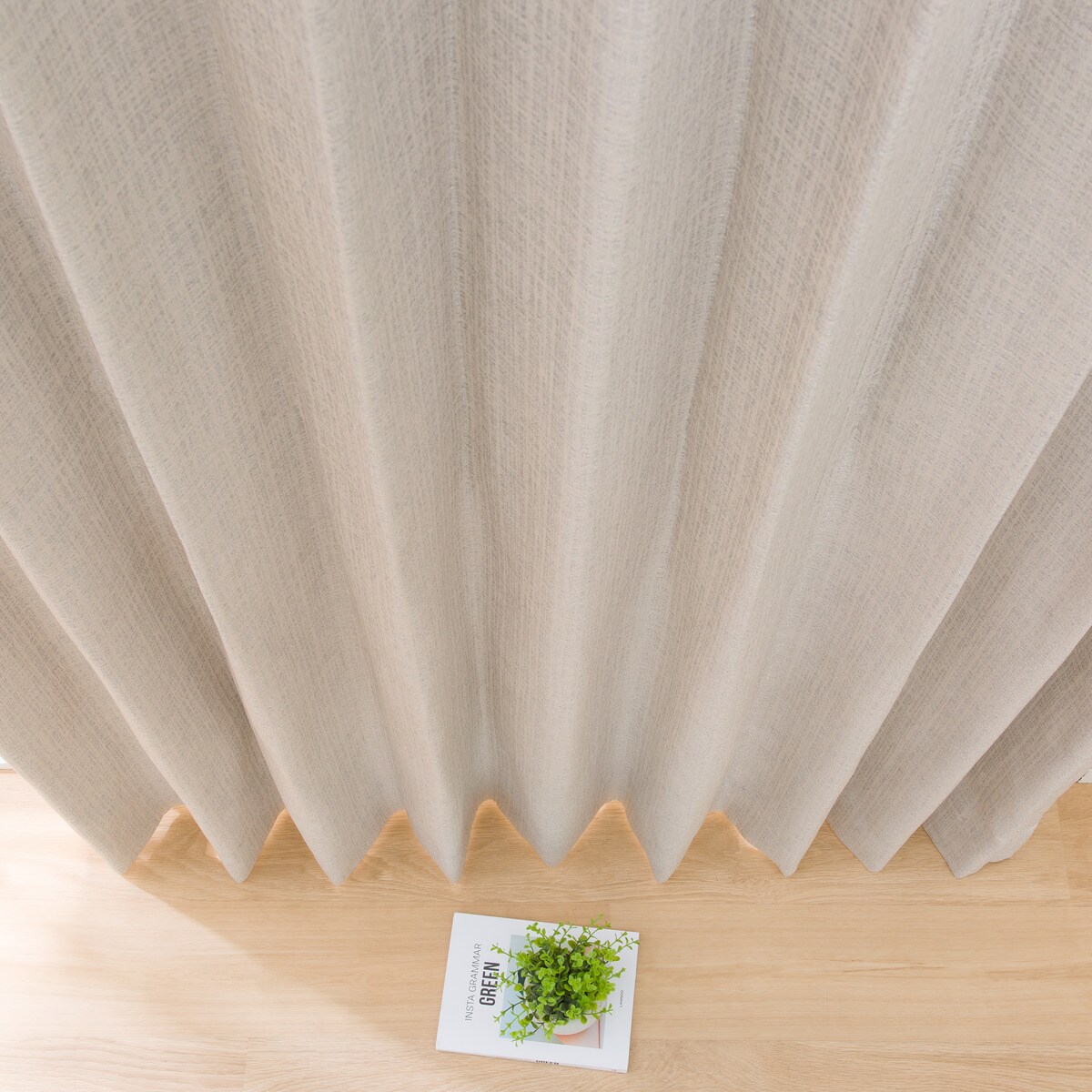 裏地付きオーダーカーテン OD006 ライトグレー 2倍ヒダ(幅-100/丈