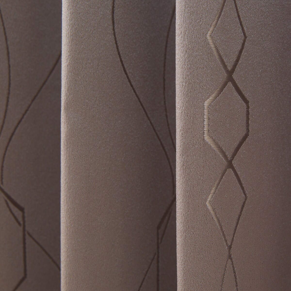 裏地付きオーダーカーテン OD019 モカ 2倍ヒダ(幅-100/丈-140cm