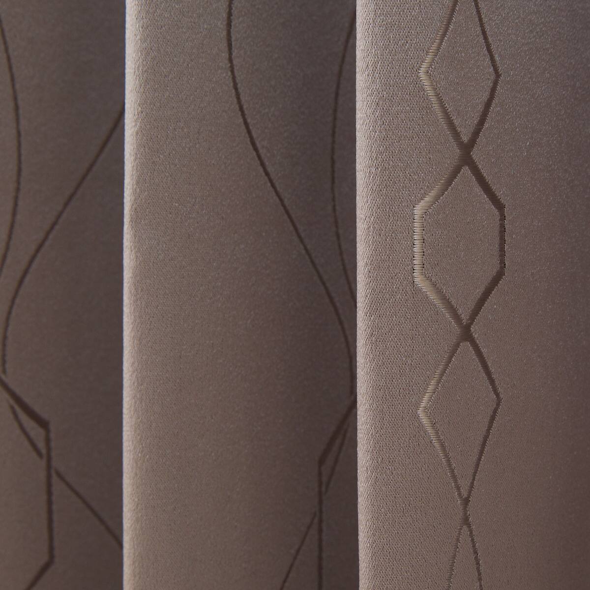 裏地付きオーダーカーテン OD019 モカ 2倍ヒダ(幅-100/丈-140cm