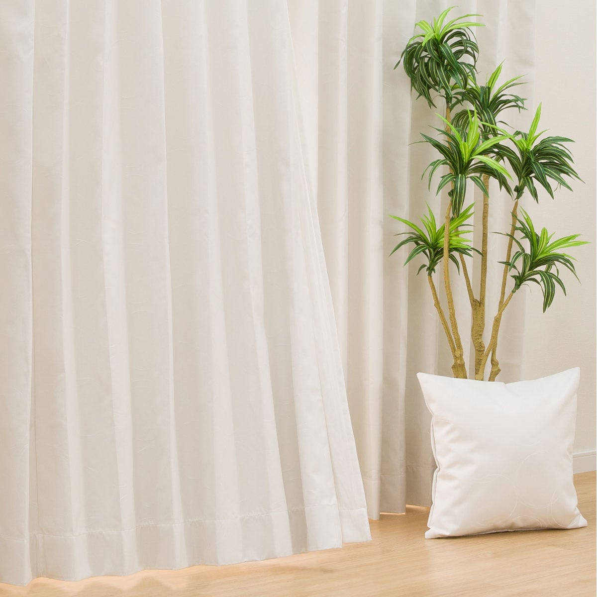 ニトリ/オーダー遮光カーテン（アイボリー）幅132㎝ 丈185㎝ 2枚 遮光1級・遮熱・遮音オーダーカーテン OD025 アイボリー フラット(幅