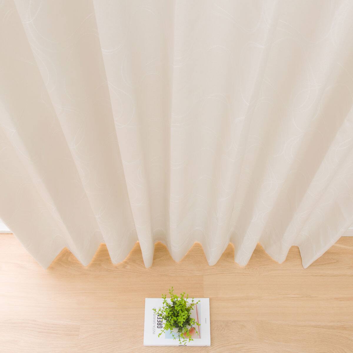 遮光1級・遮熱・遮音オーダーカーテン OD025 アイボリー フラット(幅