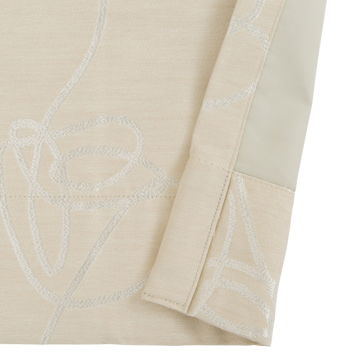 遮光1級・遮熱・遮音オーダーカーテン OD024 アイボリー 2倍ヒダ(幅201