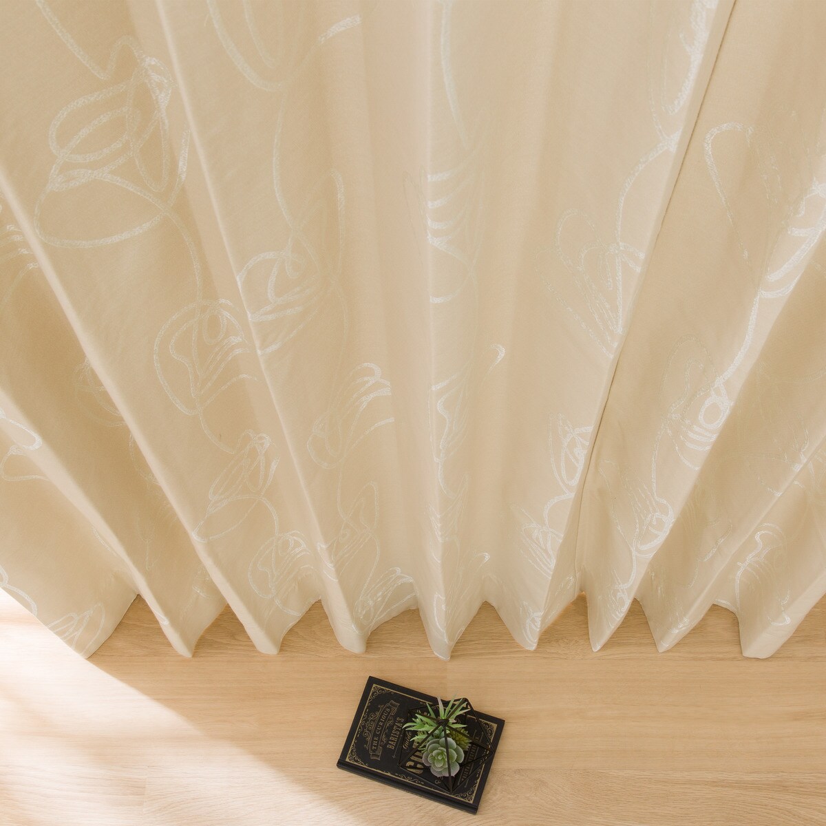 遮光1級・遮熱・遮音オーダーカーテン OD024 アイボリー 2倍ヒダ(幅