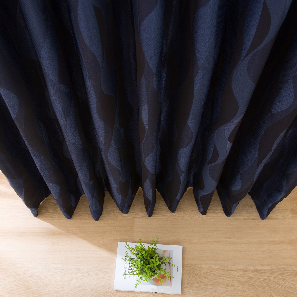オーダーメイド　ネイビーのカーテン オーダーカーテン OD015 ネイビー 2倍ヒダ(幅-100/丈-140cm) | ニトリ
