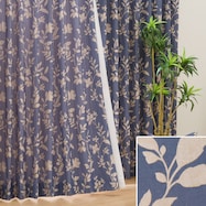 オーダーカーテン OD033 ダークブルー 2倍ヒダ