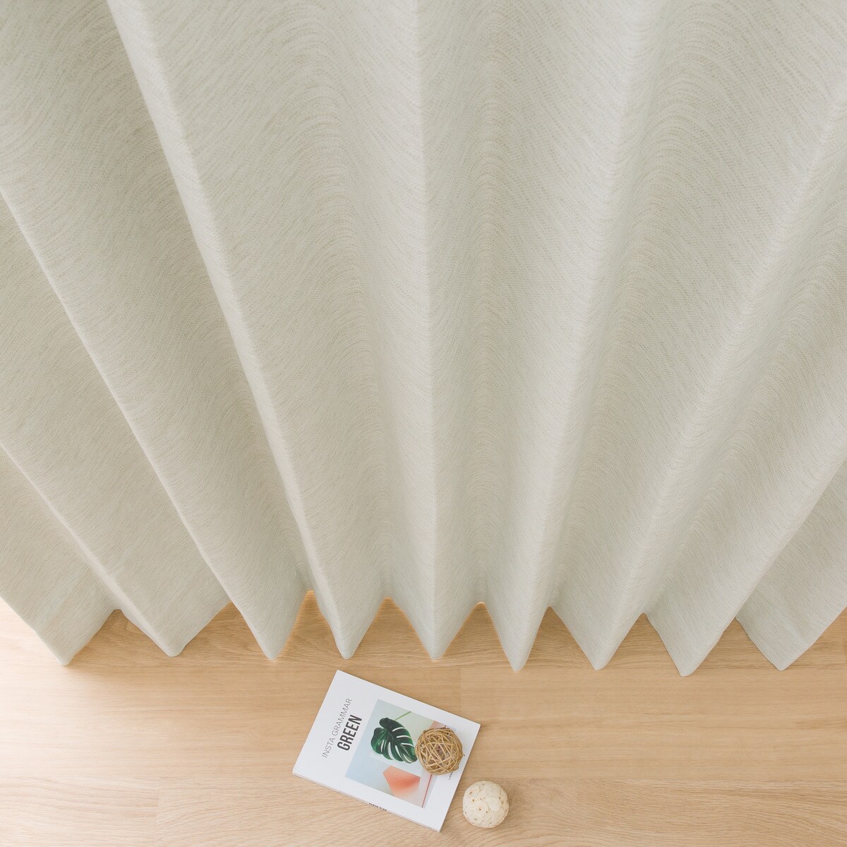 遮光2級・遮熱・防炎オーダーカーテン Sノーブル2 アイボリー 2倍ヒダ