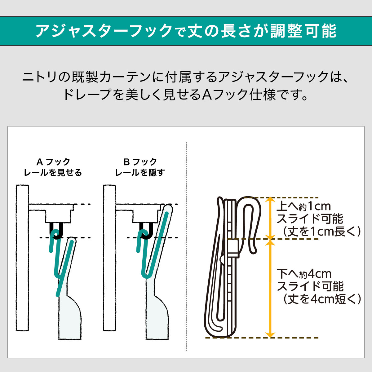 お好みサイズカーテン アクト グレー(幅-100/丈90-170cm) | ニトリ