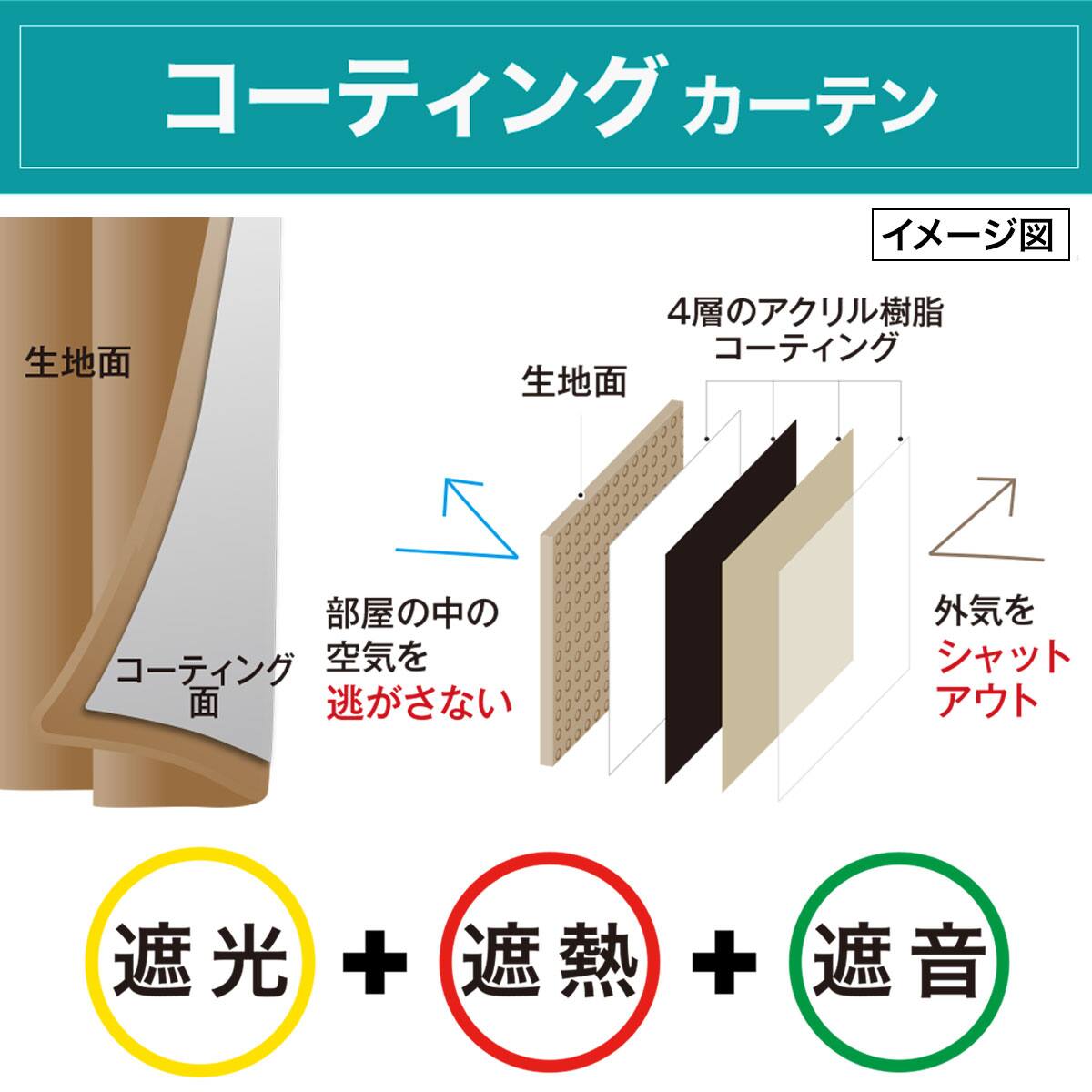 お好みサイズカーテン パーシャ ブラウン（幅-100/丈90-170cm