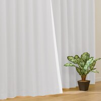 お好みサイズカーテンRD056　WH(幅101-200/丈30-250cm)