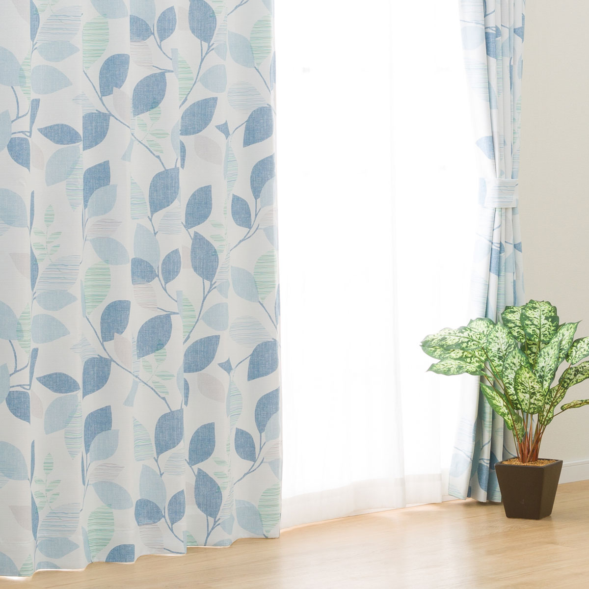 お好みサイズカーテン フェンリル ブルー(幅101-200/丈90-170cm