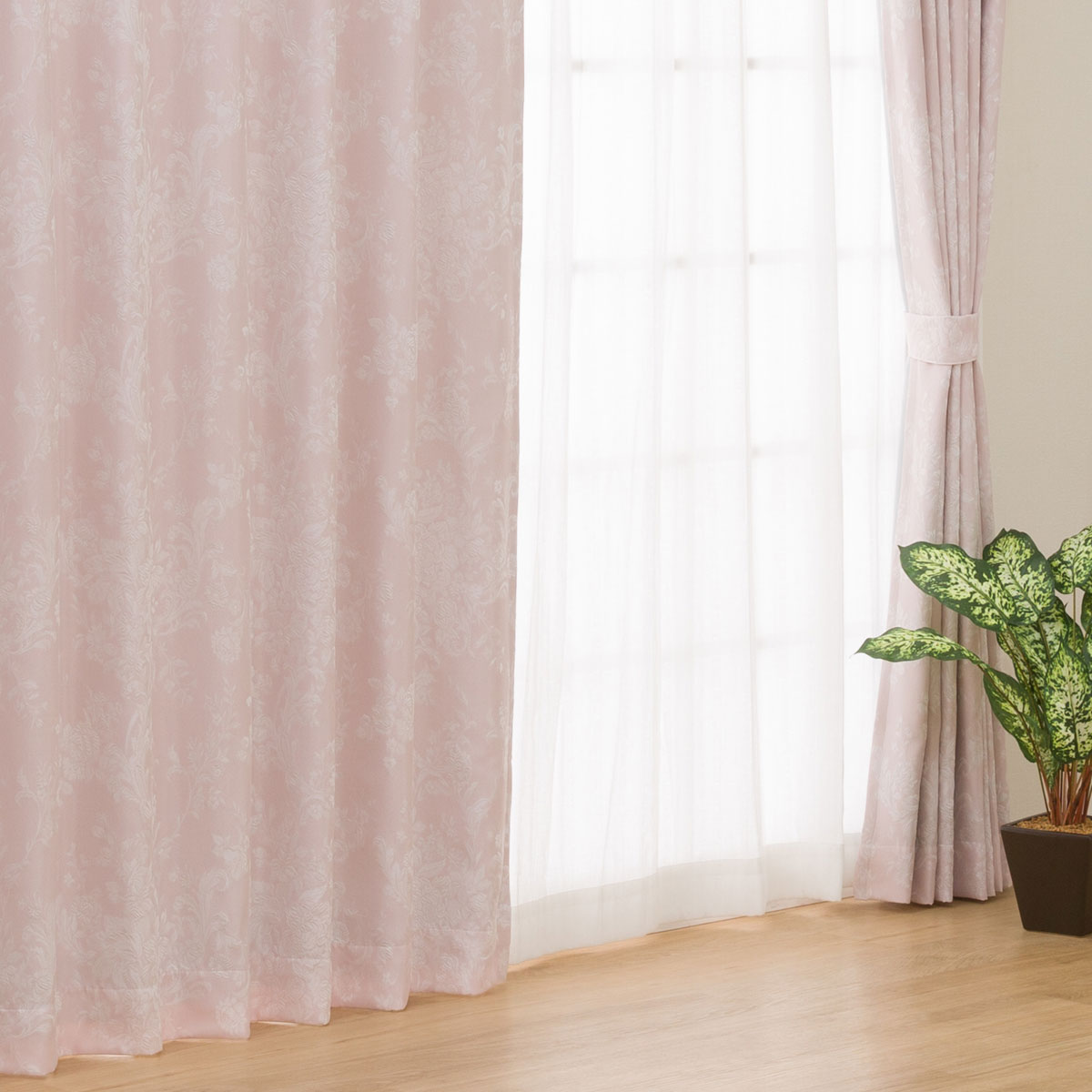 お好みサイズカーテン RK005 ローズ(幅101-200/丈171-220cm) | ニトリ