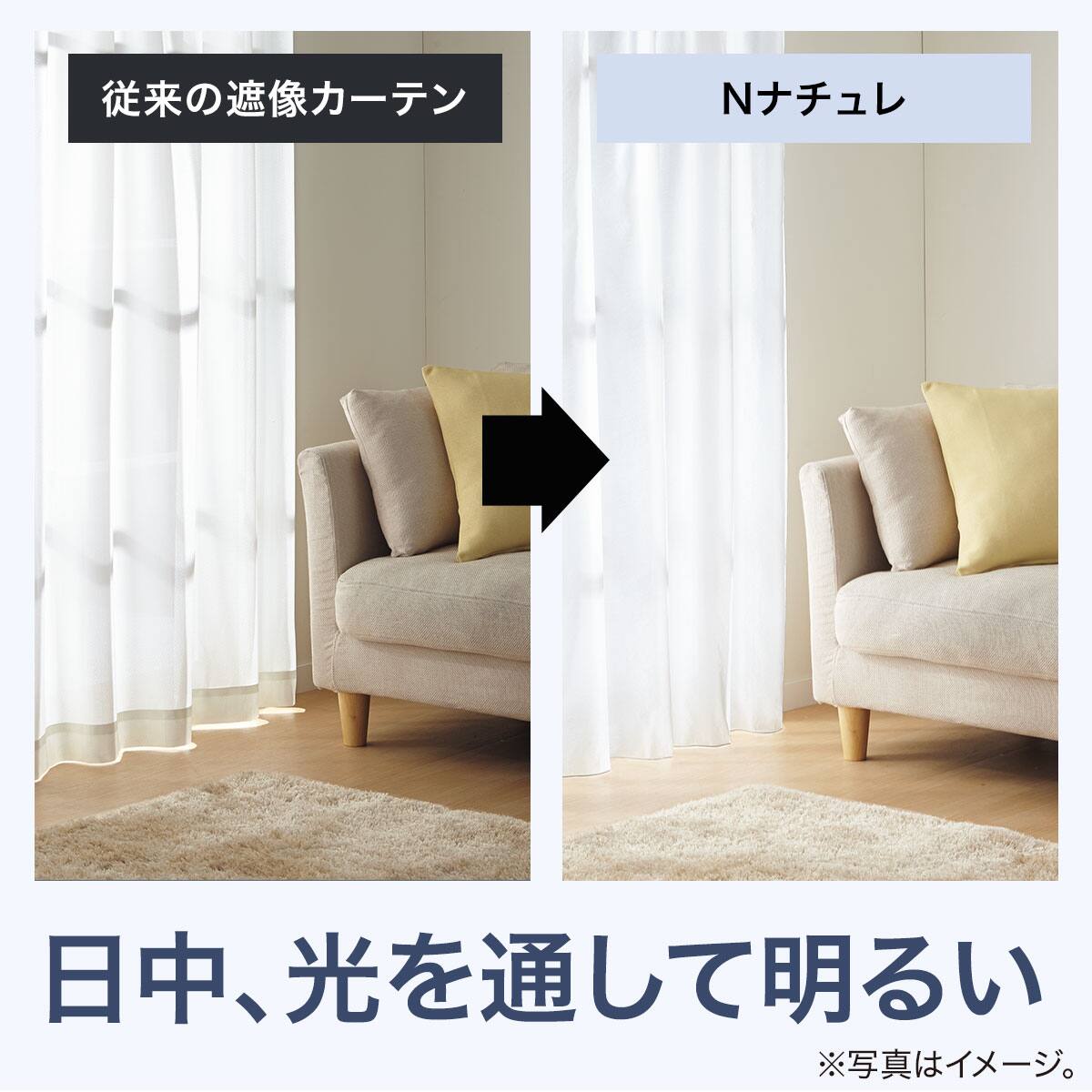 お好みサイズレースカーテン Nナチュレドット（幅201-300/丈221-270cm