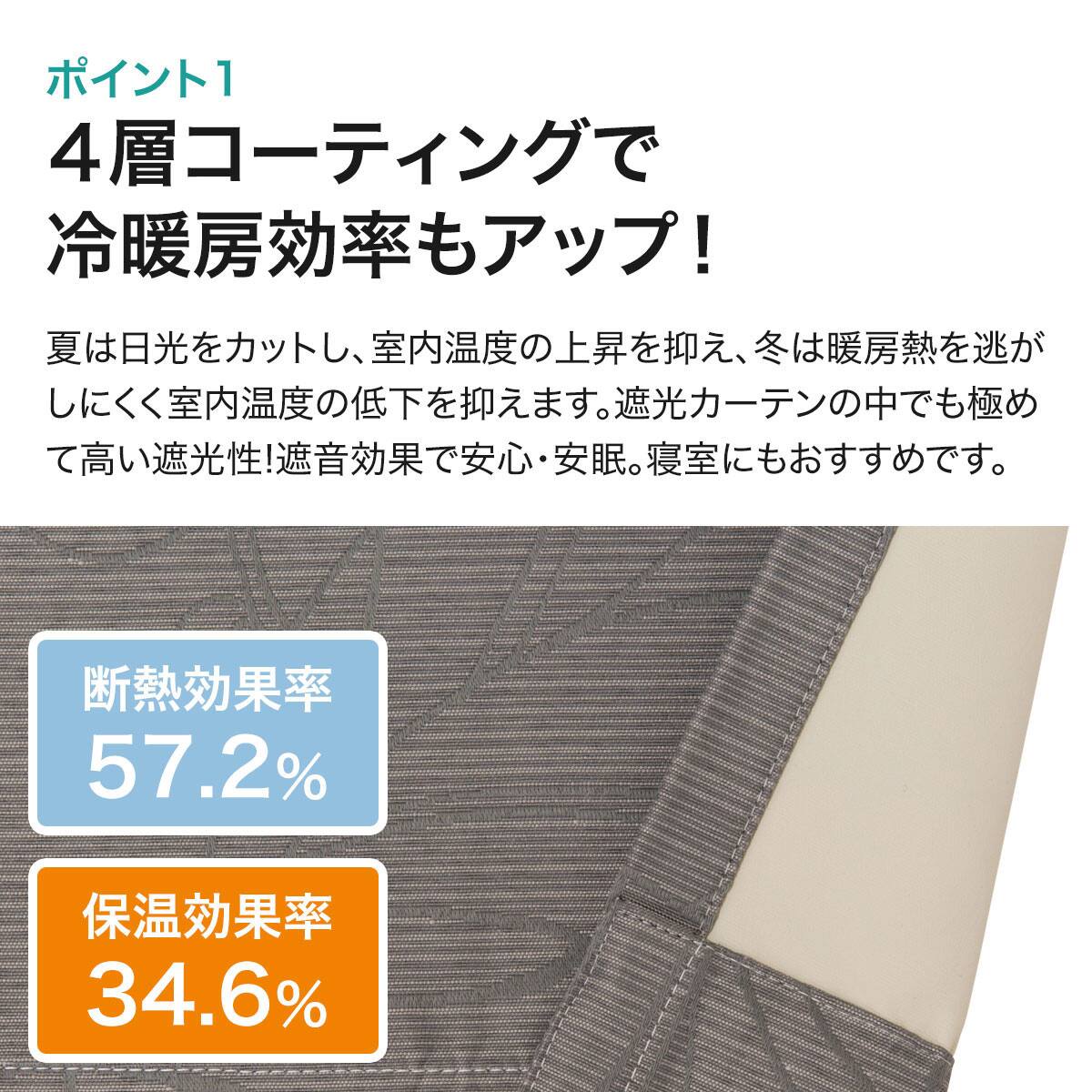 お好みサイズカーテン リラ グレー（幅-100/丈90-170cm） | ニトリ