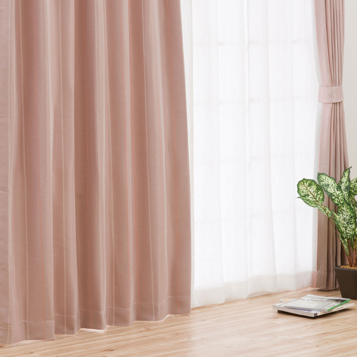 お好みサイズカーテン スロウ ローズ（幅201-300/丈171-220cm