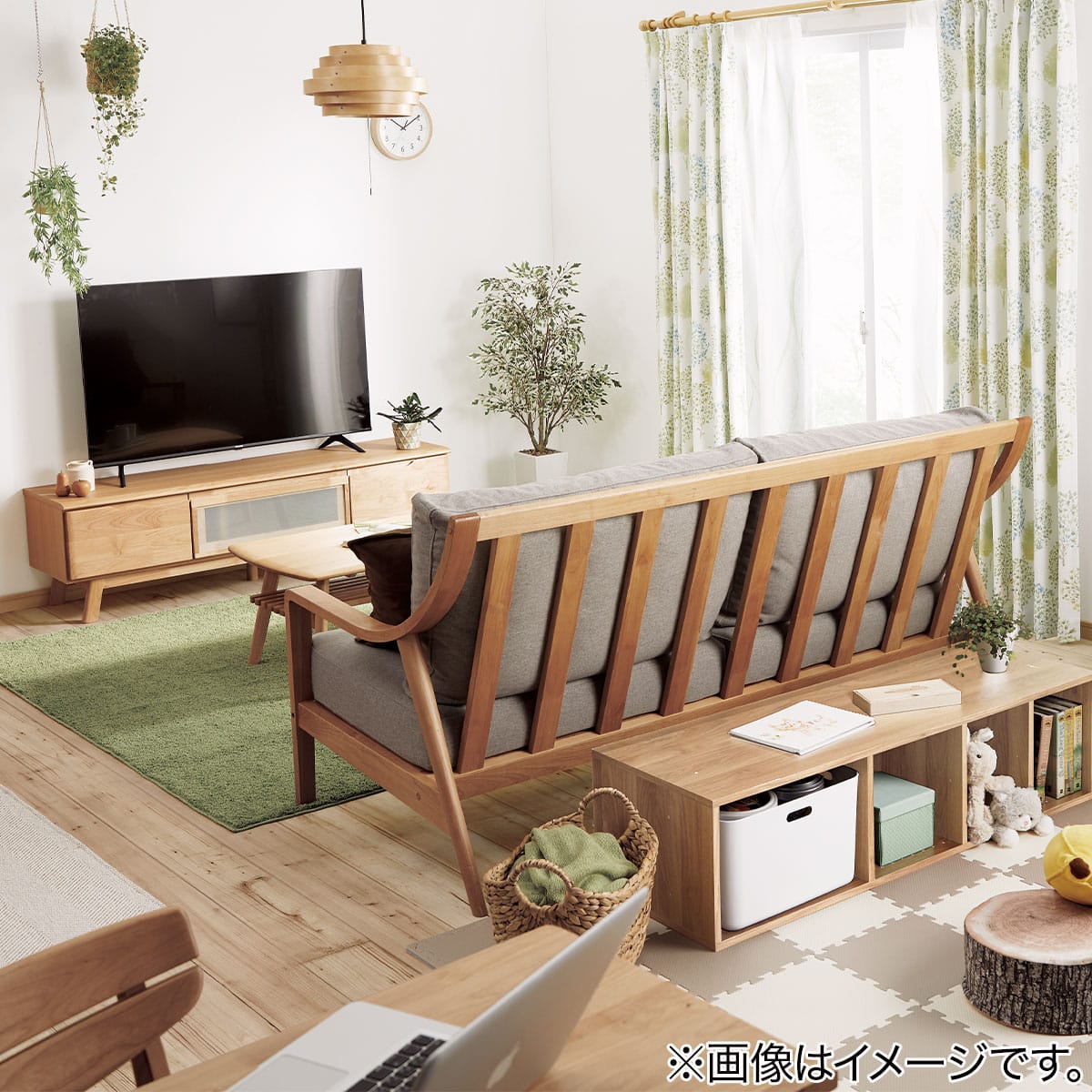お好みサイズレースカーテン エコナチュレクレル イエローグリーン（幅
