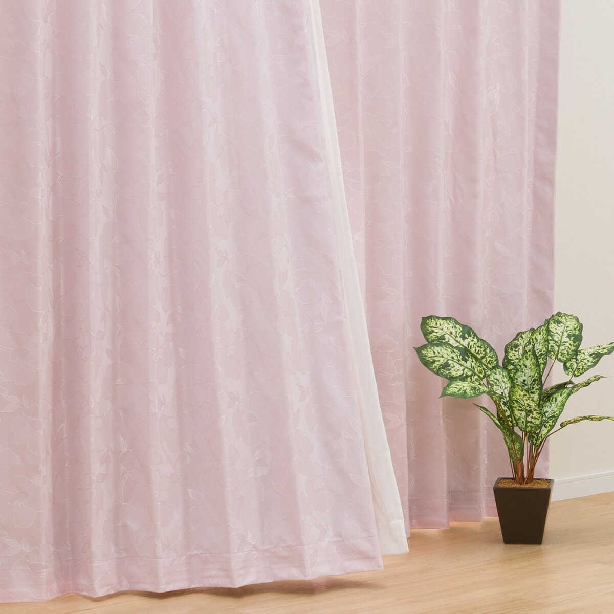 お好みサイズカーテン サシャ ローズ DH46(幅-100/丈90-170cm