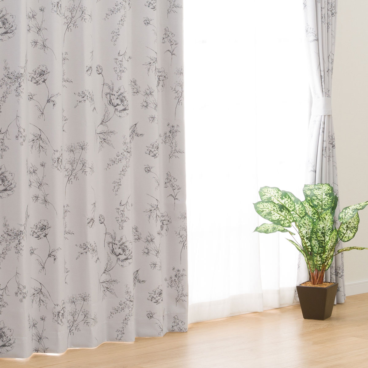 ニトリ　 カーテン お好みサイズカーテン DH79 グレー(幅101-200/丈171-220cm) | ニトリ