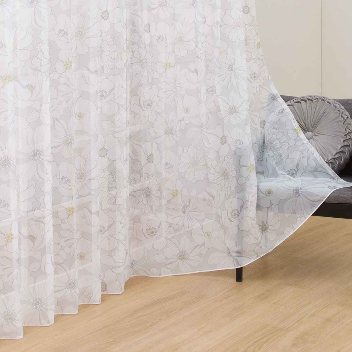 お好みサイズレースカーテン DH113 グレー(幅-100/丈171-220cm