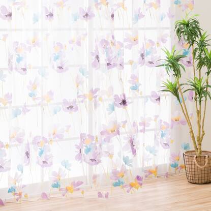オーダーレース グローリー パープル 2倍ヒダ(幅-100/丈-140cm)通販 