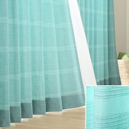 オーダーカーテン タンガニー ターコイズブルー 2倍ヒダ