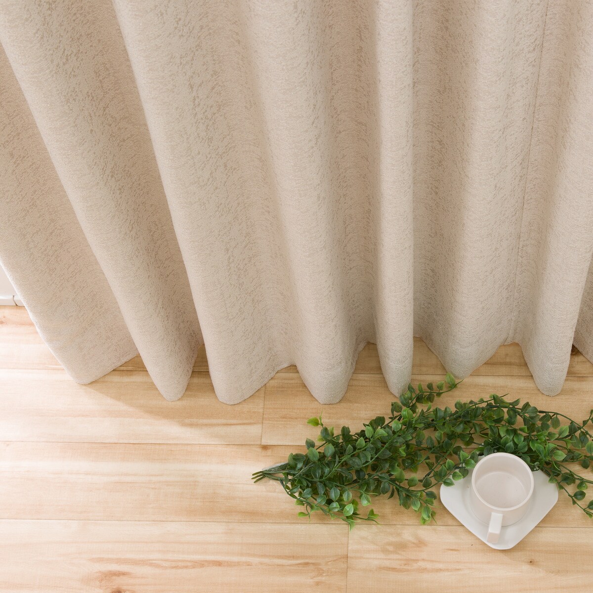 新品　ニトリ　ベージュ オーダーカーテン 2枚セット 裏地付きオーダーカーテン リープ ベージュ 2倍ヒダ(幅-100/丈-140cm