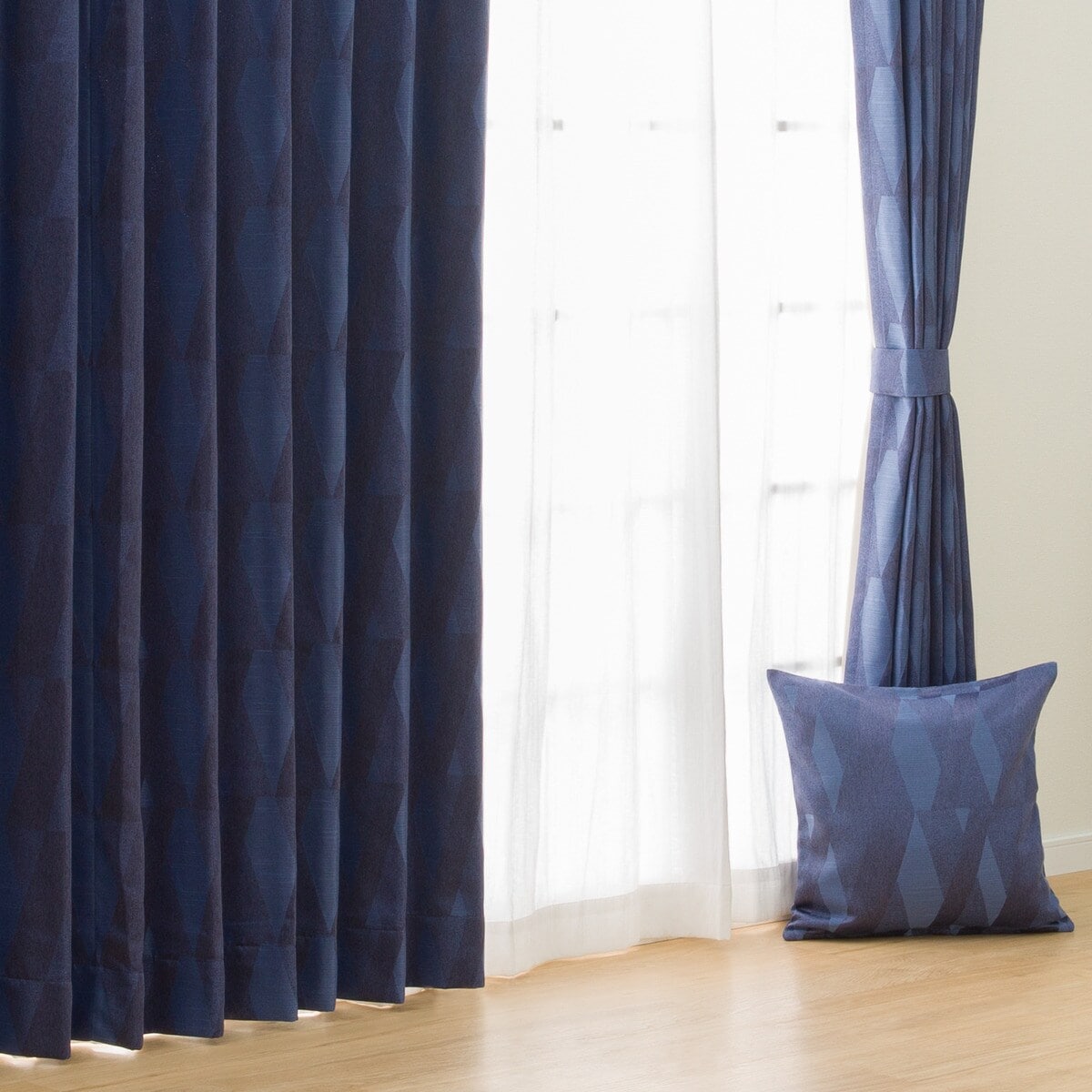 ニトリ　裏地付きオーダーカーテン　タカクジラ　幅200/丈150cm　① 裏地付きオーダーカーテン リープ ベージュ 2倍ヒダ(幅-100/丈