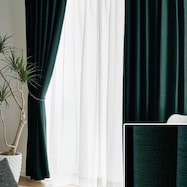 オーダーカーテン ティーラ グリーン 2倍ヒダ