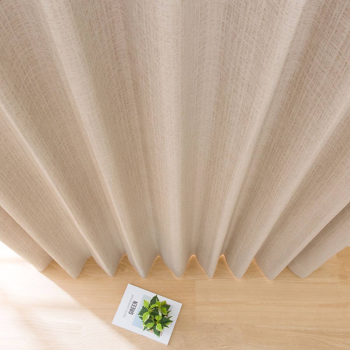 ハトメスタイルカーテン OD006 ベージュ(幅271-405/丈141-200cm