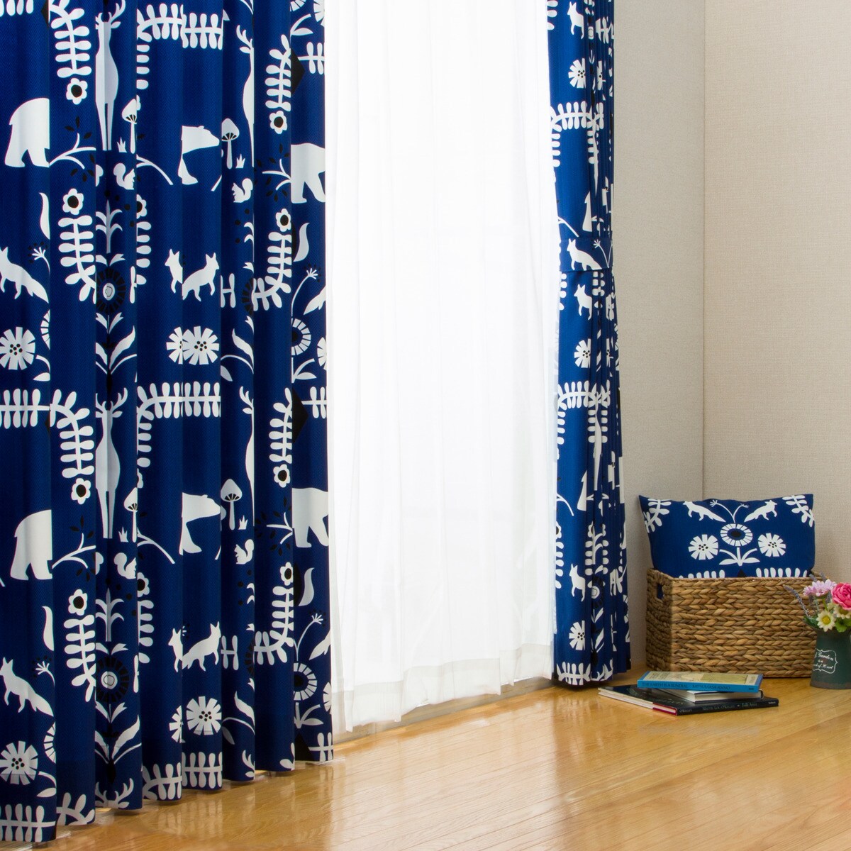 裏地付きオーダーカーテン グラシヤ 2倍ヒダ(幅-100/丈-140cm