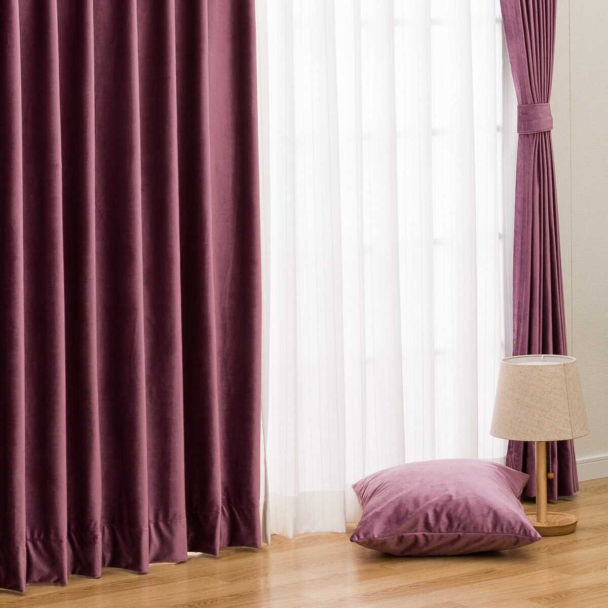 ニトリ オーダーカーテン パープル 2倍ヒダ+ レースカーテンセット オーダーカーテン パープル | ニトリネット【公式】 家具