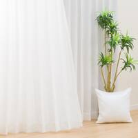 防炎オーダーカーテン グヌー ホワイト 2倍ヒダ(幅101-200/丈-140cm)