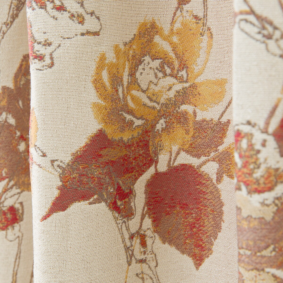 オーダーカーテン コレッタ ローズ 2倍ヒダ(幅-100/丈201-260cm