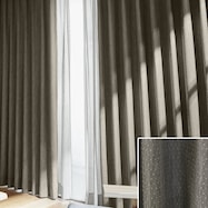 オーダーカーテン ポワード グレー 2倍ヒダ