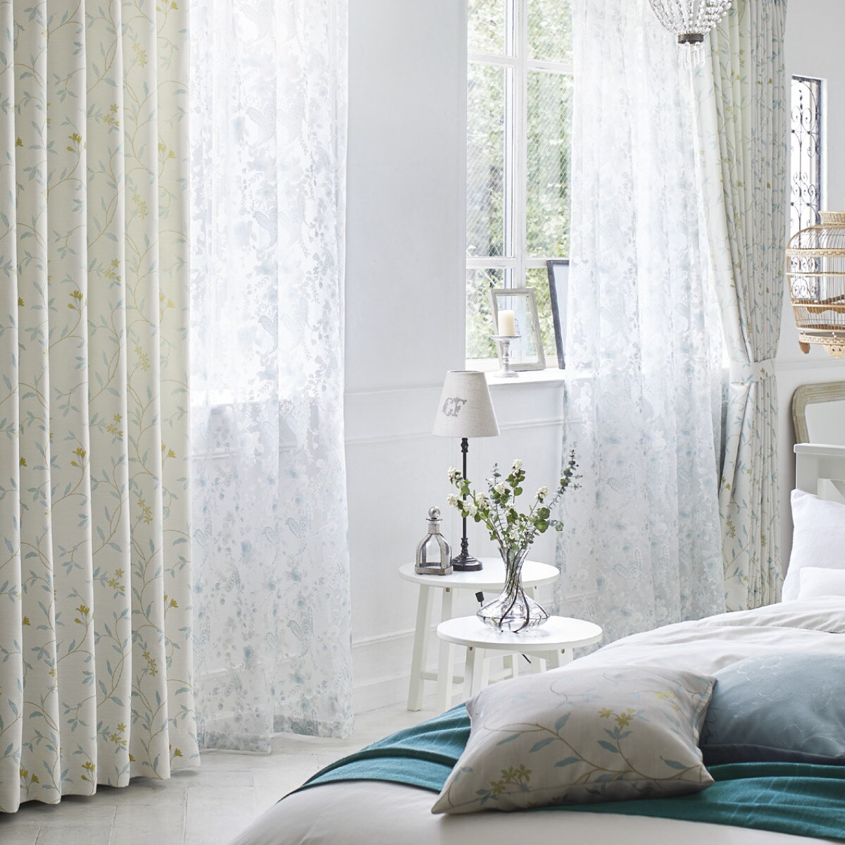 オーダーレース ペーズ グリーン 2倍ヒダ(幅-100/丈141-200cm