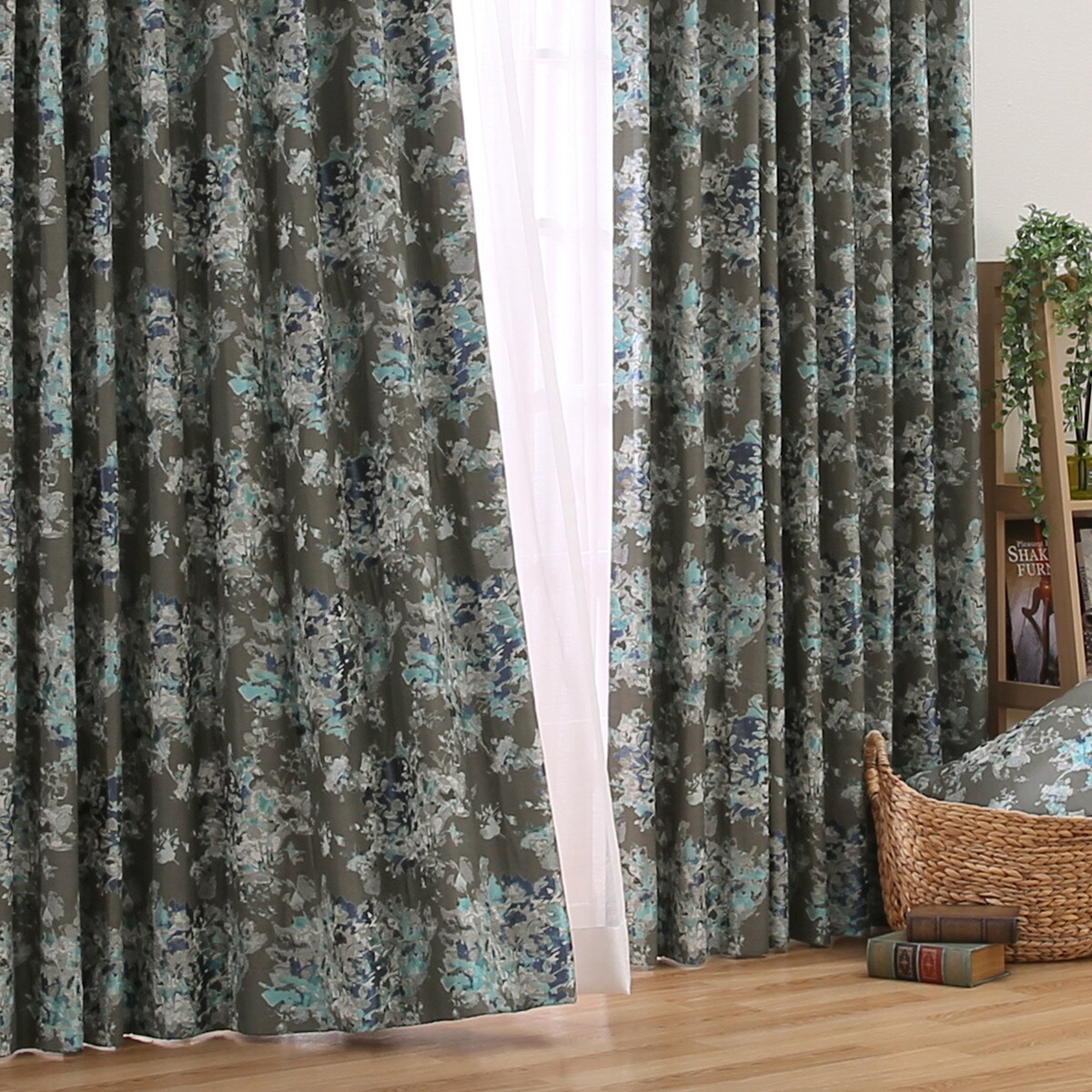 裏地付きオーダーカーテン シャイナ 2倍ヒダ(幅101-200/丈-140cm