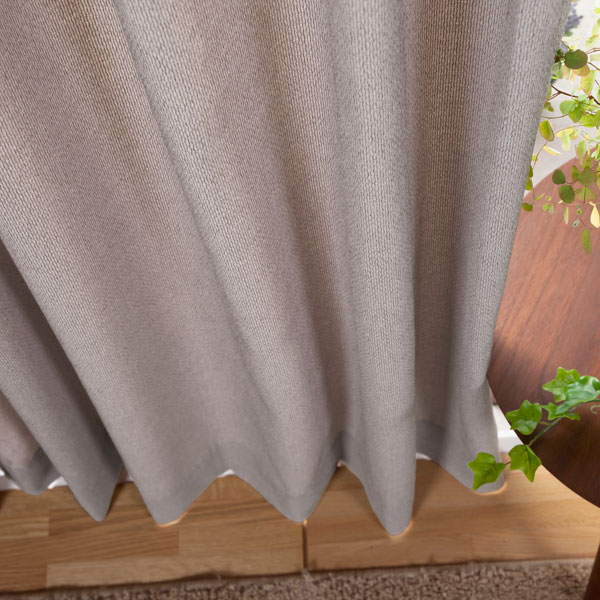 裏地付きオーダーカーテン エアプラス モカ 2倍ヒダ(幅-100/丈-140cm