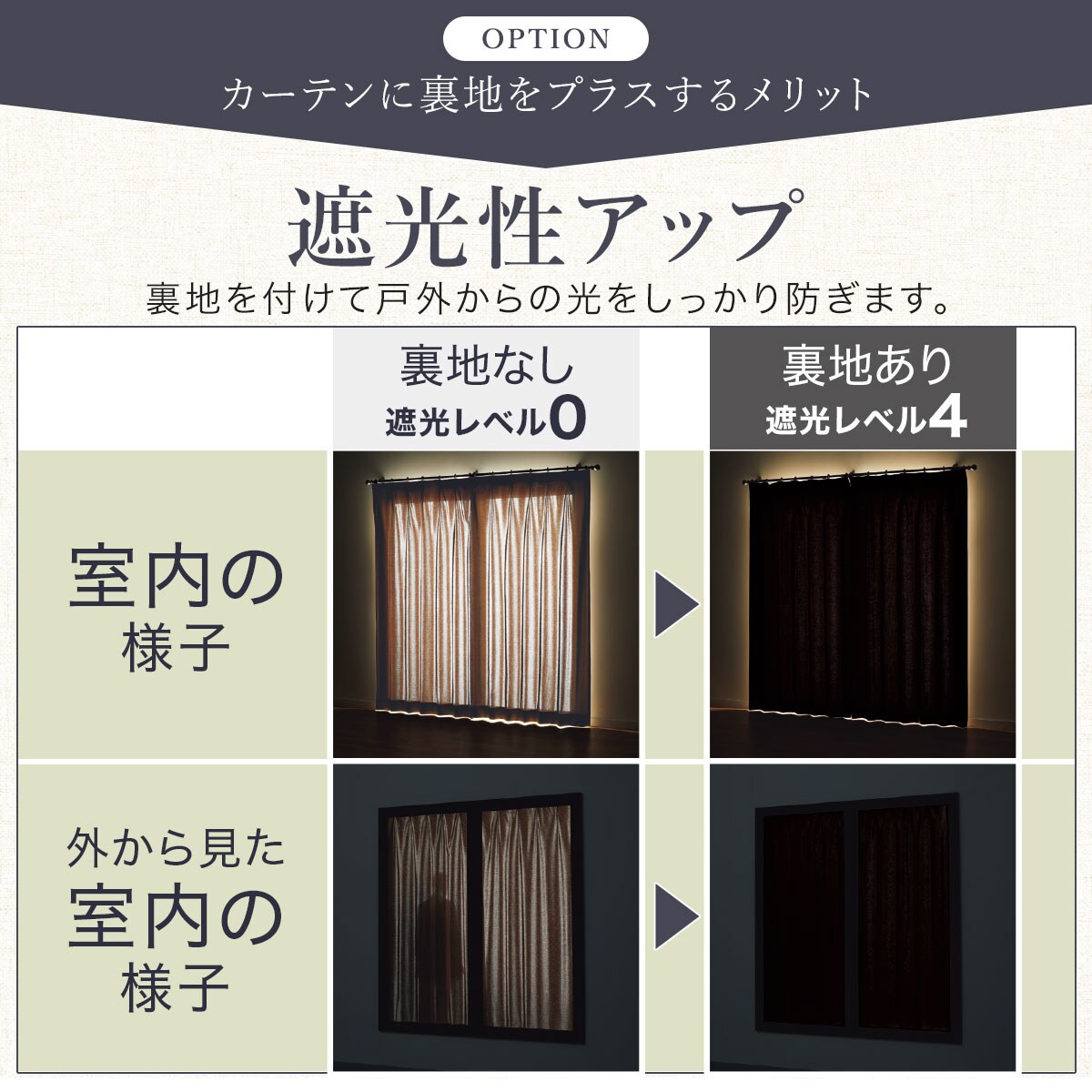 裏地付きオーダーカーテン ヒサーリー 2倍ヒダ(幅-100/丈-140cm 裏地付きオーダーカーテン ヒサーリー 2倍ヒダ(幅-100/丈-140cm