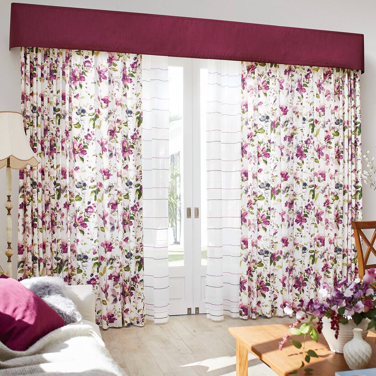 防炎裏地付きオーダーカーテン ユートピア 2倍ヒダ(幅101-200/丈-140cm