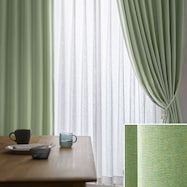 オーダーカーテン トワン グリーン 2倍ヒダ