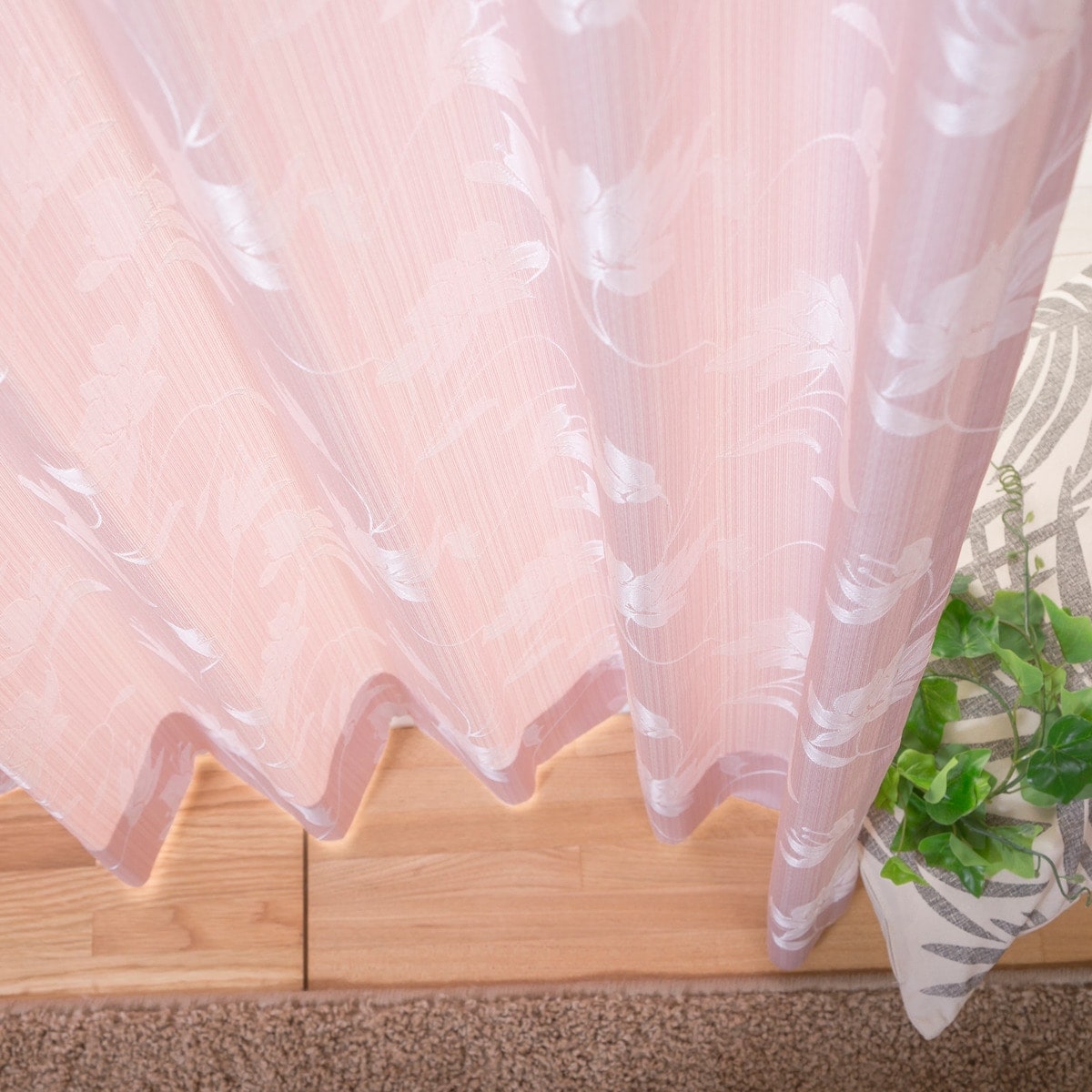 裏地付きオーダーカーテン デリアナ ローズ 2倍ヒダ(幅-100/丈-140cm