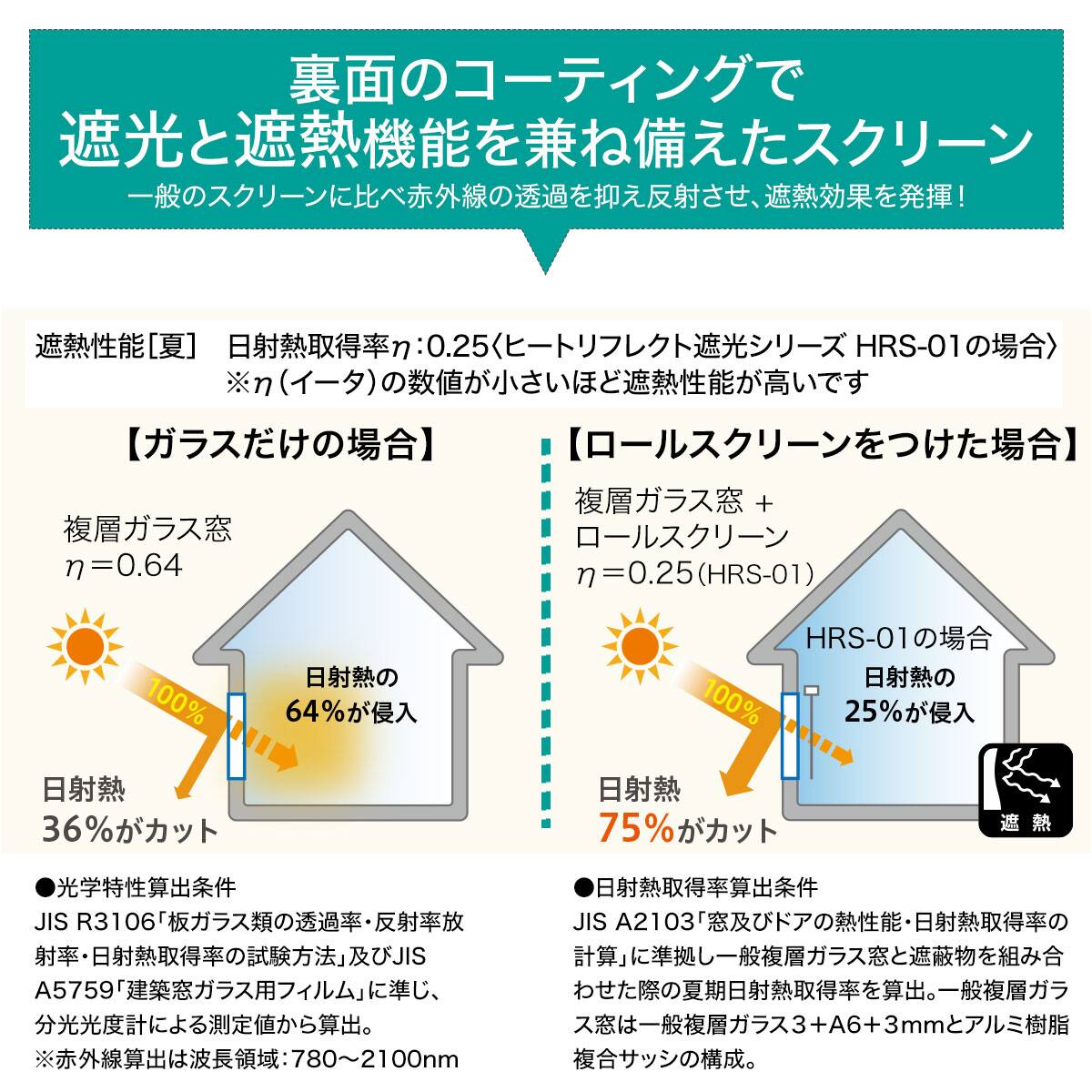オーダーロールスクリーン ヒートリフレクト遮光(HRS-03/幅30-50cm/丈