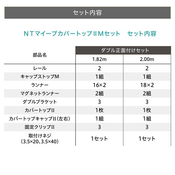 【正面付け専用】機能性カーテンレール(NTマイーブ ブカバートップⅡ Mダブル ホワイトウォッシュ 182cm) 8枚目画像